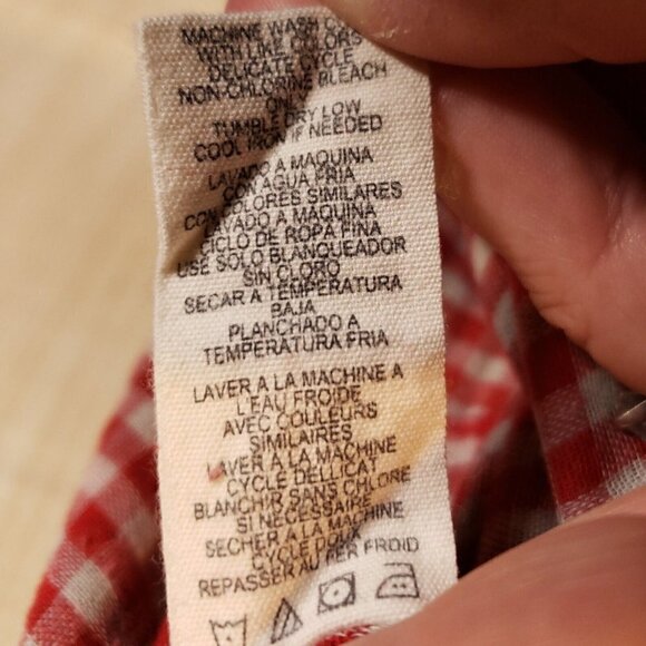 Hydraulic Womens Red White Blue Plaid Americana Button Down Large - Picture 6 of 6